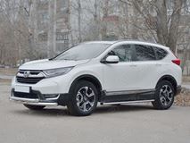 Защита переднего бампера d63 секции-d63 секции с декором для  Honda CR-V 2017-2020 
